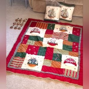 Williraye Studio Patchwork Reindeer Quilt Set